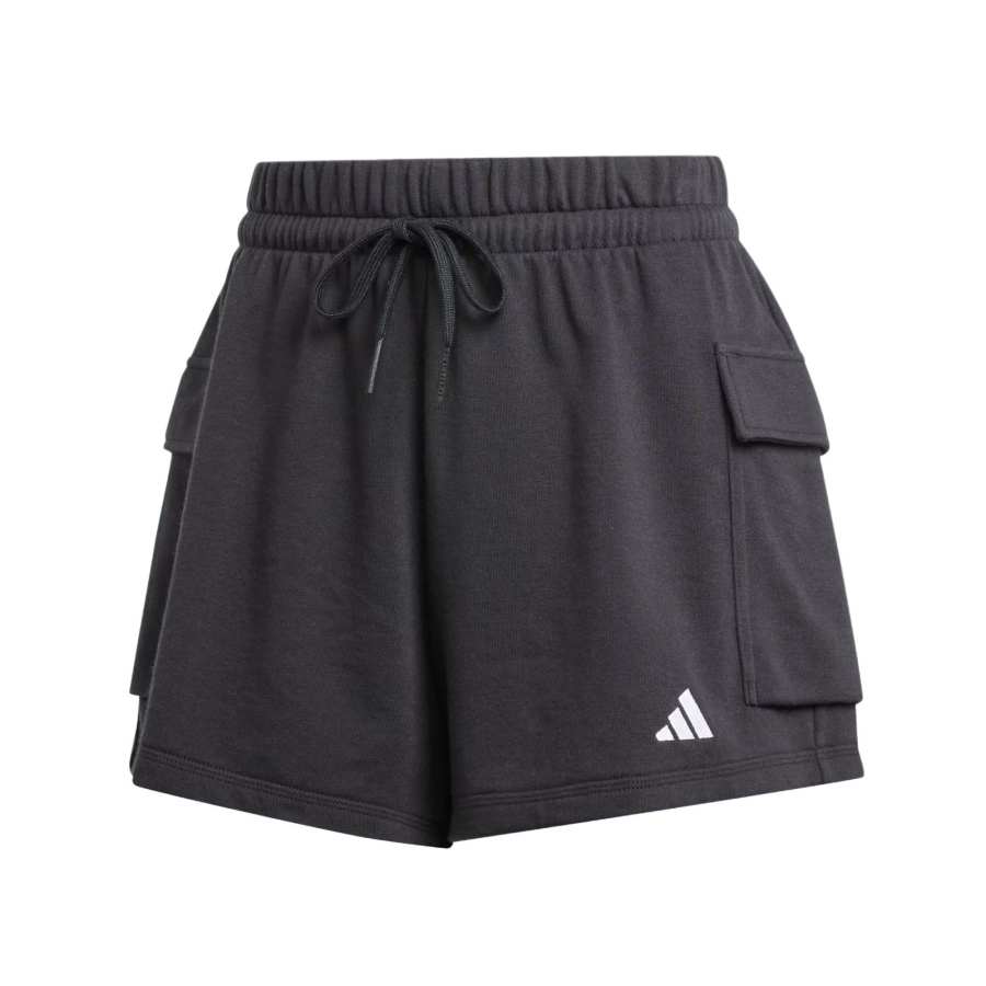 Adidas Adidas Women's Essentials Small Logo French Terry Cargo Shorts Black/White