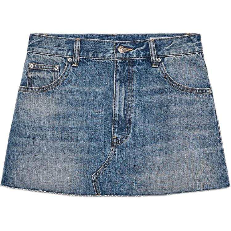 ZARA Trf Denim Short Skirts Women's Blue