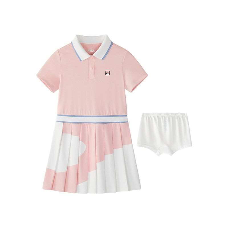 FILA KIDS Dress SS25 Lightweight Sheer Pink Children Aged 3 7 Years Old