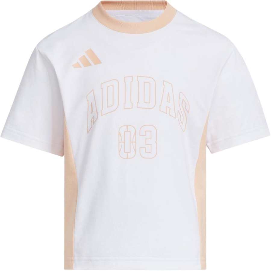 Adidas Adidas Climacool T Shirt White/Pink Coral Powder Children Aged 3 7 Years Old