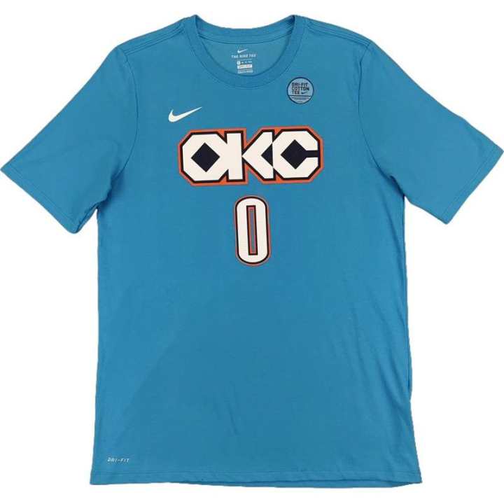 Nike Nike x NBA Dri Fit Oklahoma City Thunder T Shirt Blue Teenagers