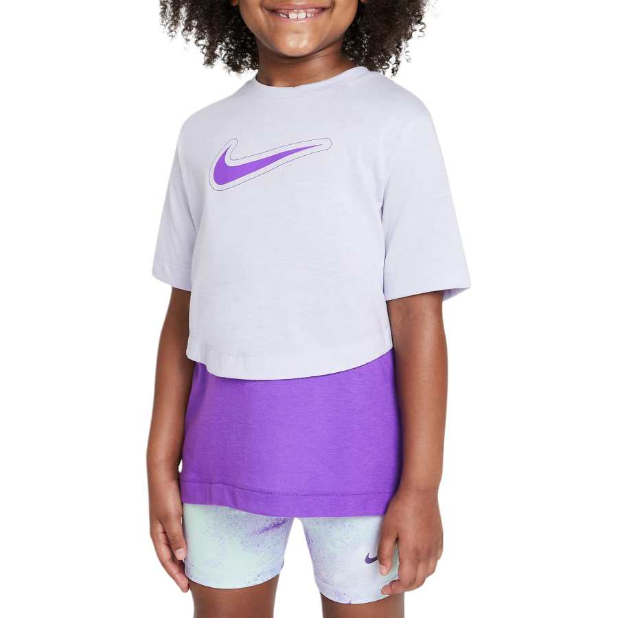 Nike Nike T Shirt Dri Fit Purple Chalk/Wild Berry Teenagers