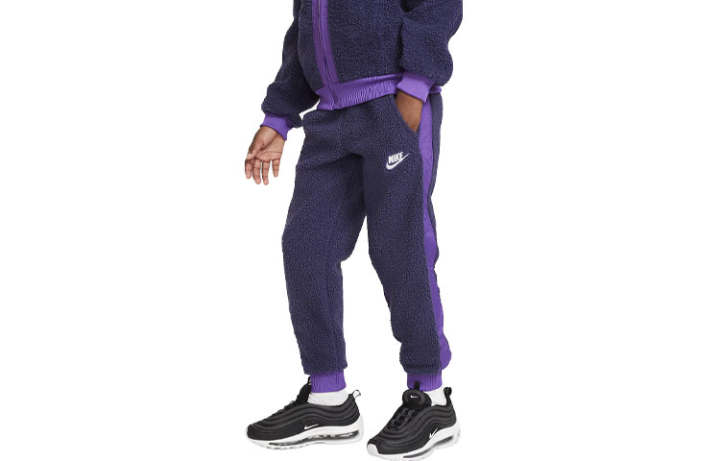 Nike Nike Knitted Sweatpants Multicolor Logo Label Thickened And Fleece Lined Purple Kids'