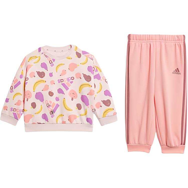 Adidas Adidas Infant And Toddler Suit Essentials Allover Print Jogger Set Kids Sand Pink Infant And Toddler