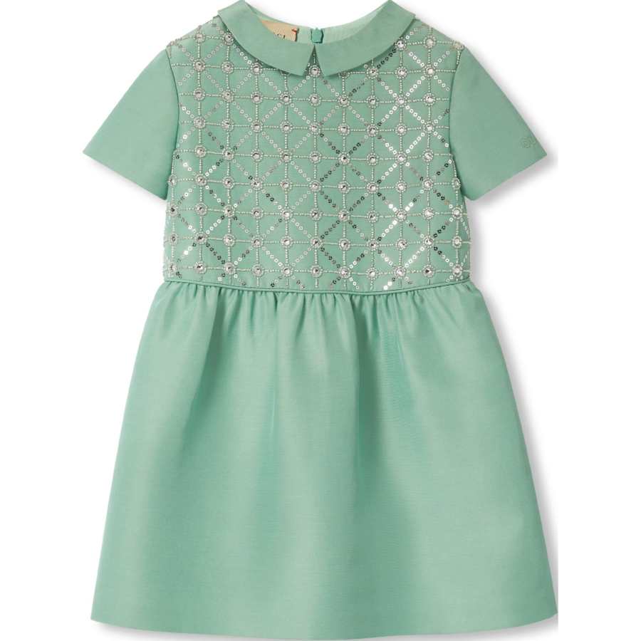 GUCCI Dress FW24 Blue Green Kids'