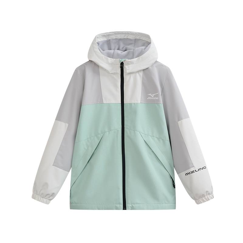 Mizuno Kids Windbreaker Jackets Hooded Thickened And Fleece Lined
