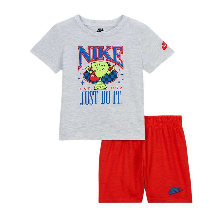 Nike Nike Casual Sportswear 1972 Set Gray Top+Red Bottom Infant And Toddler