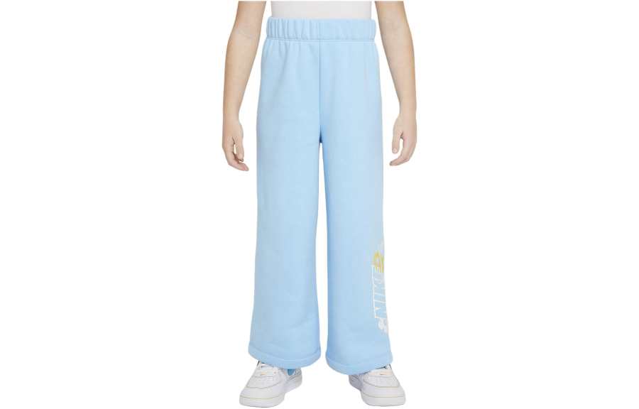Nike Nike Full Length Pants Floral Fleece Little Wide Leg Pants Blue Kids'