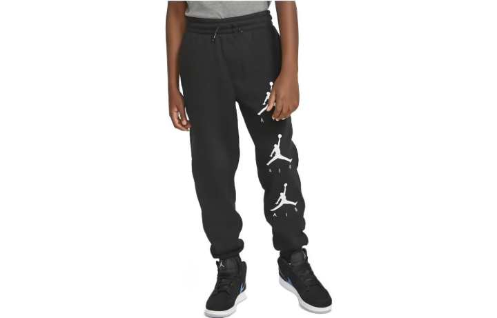 Jordan Jordan Kids' Apparel, Flyknit Jordan Logo Pattern Drawstring Fleece Lined Lace Up Elastic Cuff Full Length Pants