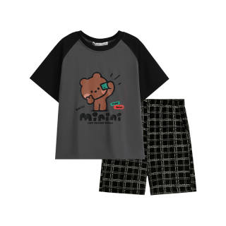 FENTENG x LINE FRIENDS Pajama Set Dark Smoke Gray Teenagers