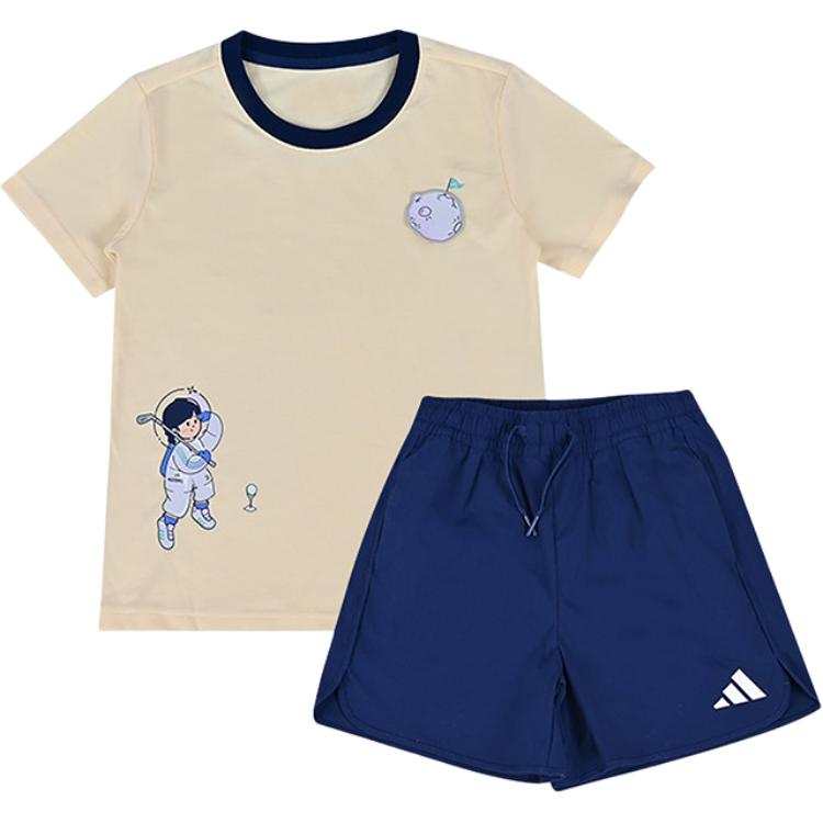 Adidas Adidas Casual Sportswear Ecru/Navy Blue Children Aged 3 7 Years Old