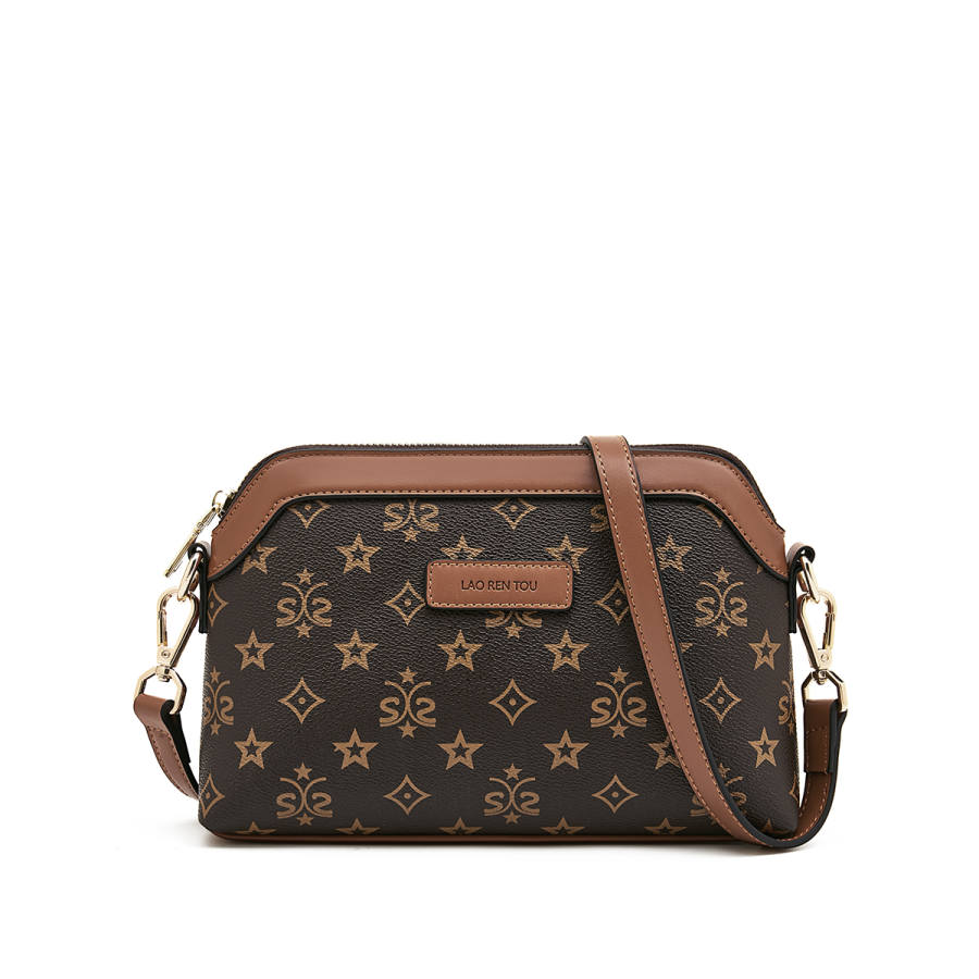 LAORENTOU Synthetic Leather Shoulder Bag, Crossbody Bag Women's Coffee