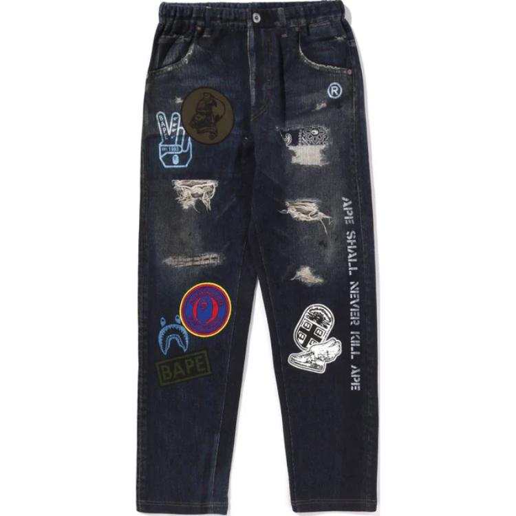 A BATHING APE A BATHING APE Jeans Dark Blue Kids'