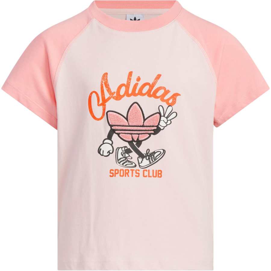 Adidas Originals T Shirt Light Pink/Neon Pink Children Aged 3 7 Years Old