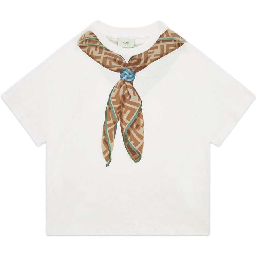 FENDI Kids T Shirts Crew Neck Moderate