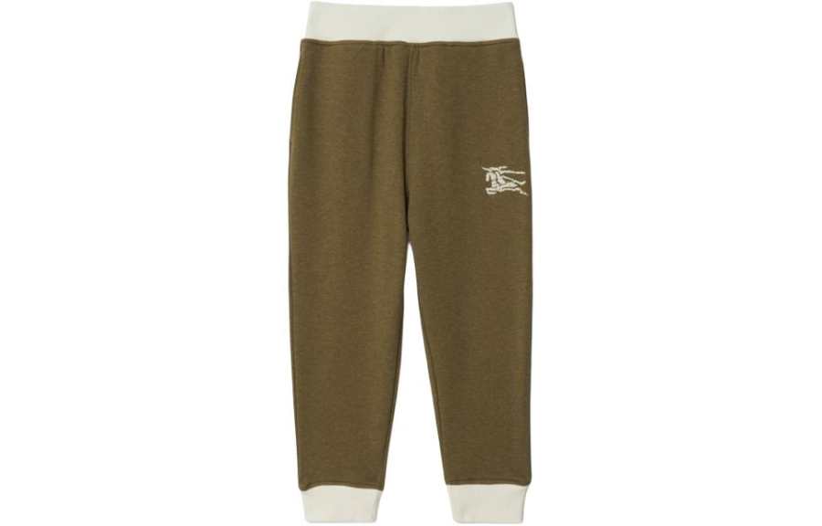 Burberry Kids' Burberry SS24 Knitted Sweatpants Dark Khaki Green Heather Gray