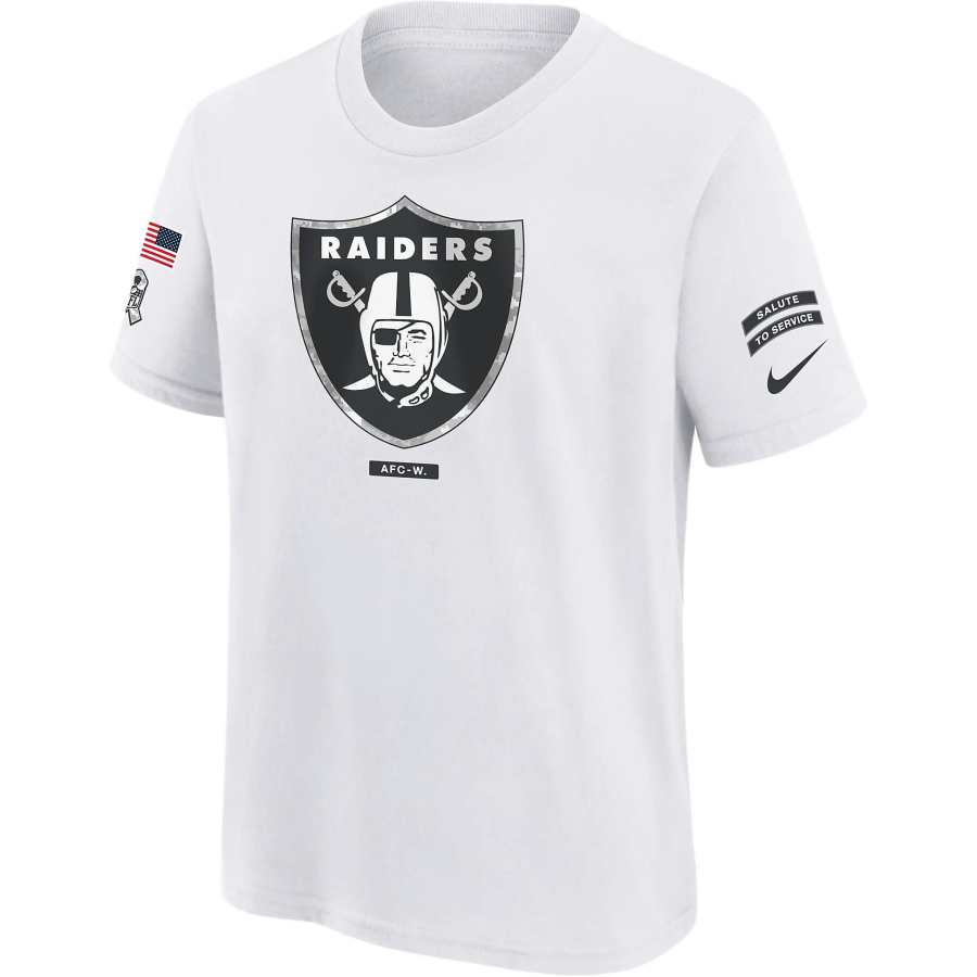 Nike Nike Dri FitNFL Las Vegas Raiders Salute To Service Primary Edge Legend T Shirt White Teenagers
