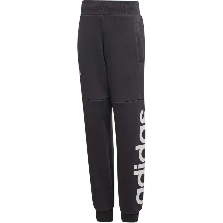 Adidas Adidas Knitted Sweatpants Fleece Lined Casual Loose Fit Letter Black Children Aged 3 7 Years Old