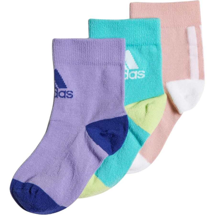 Adidas Adidas Socks 3 Pack Gray Purple Green Kids'