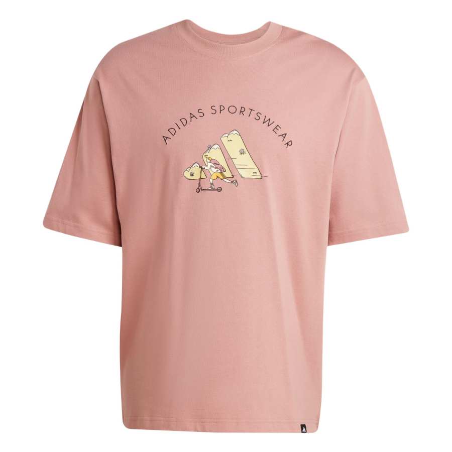 Adidas Adidas Sportswear CODES DOODLE SCOOTER T Shirt Men's Warm Earth Umber