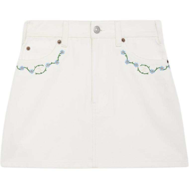 CELINE CELINE SS25 Denim Short Skirts Women's White