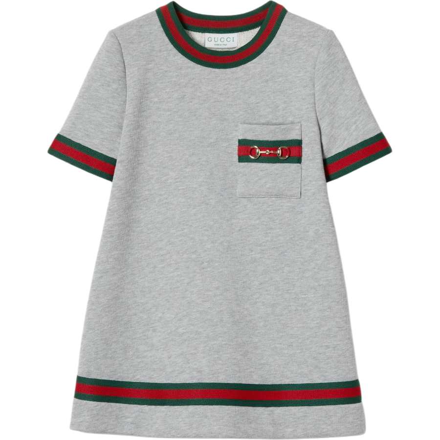 GUCCI Short Sleeved Dress SS25 Light Gray Kids'