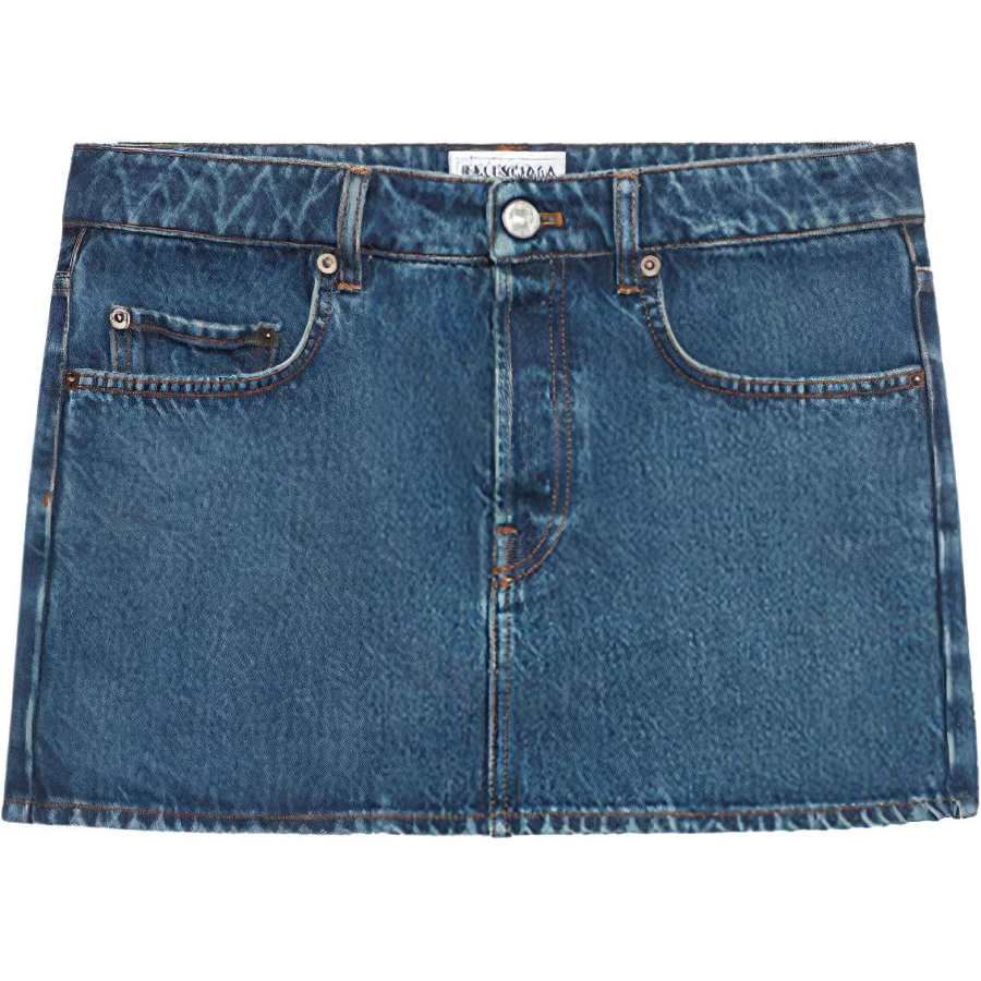 Balenciaga Denim Short Skirts Regular Fit Women's Blue