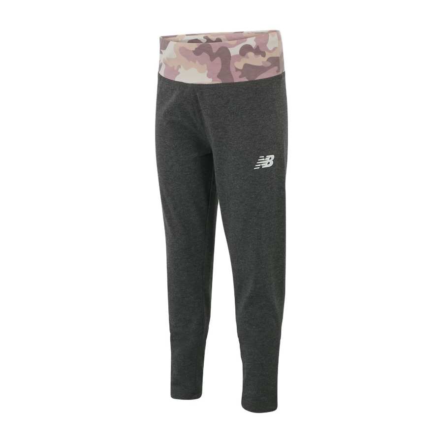 New Balance New Balance Girls Cotton Spandex Stacked Logo Legging Casual Pants Kids' Heather Charcoal
