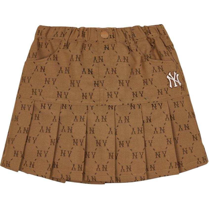 MLB KIDS Dia Monogram Letter All Over Print Moderate Skirt Kids' Beige