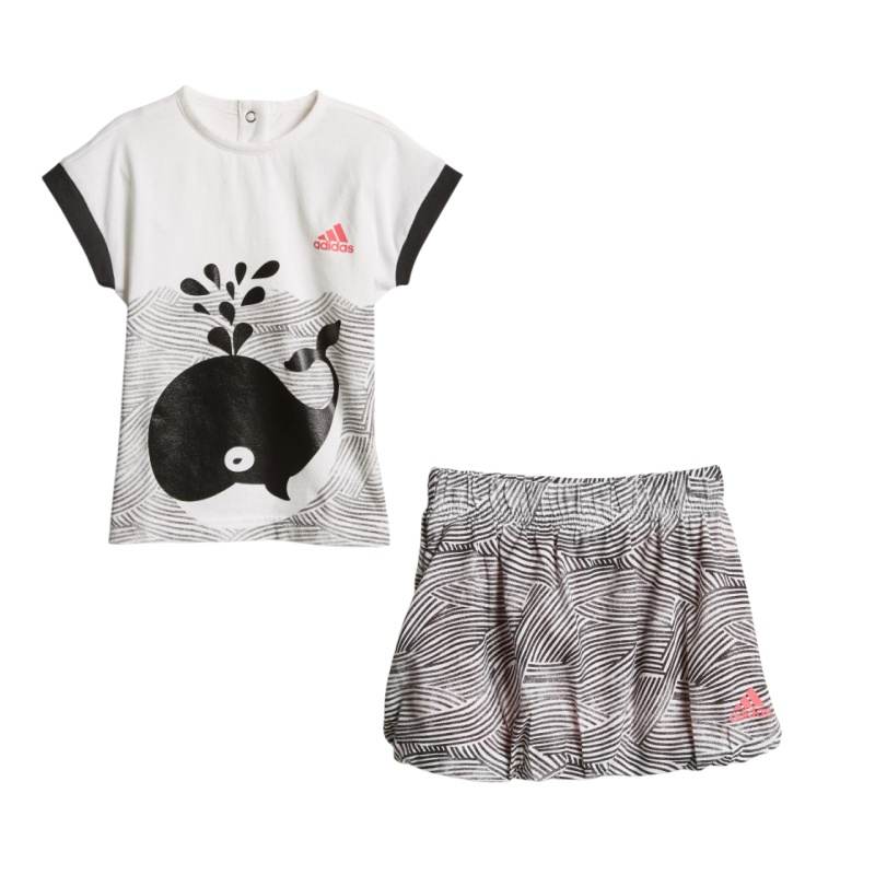 Adidas Infant And Toddler Adidas Skirt Set White/Black/Natural Pink