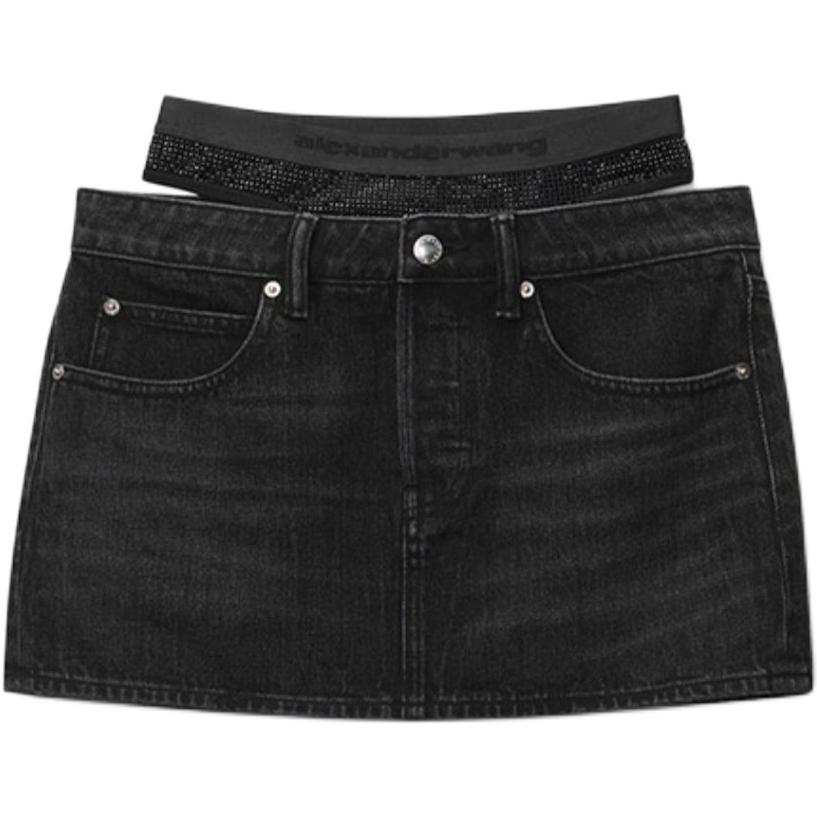 Alexander Wang Alexander Wang Prestyle Hotfix Layered Mini Skirt