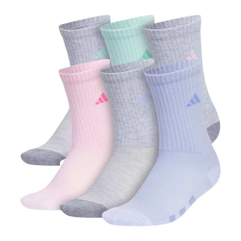 Adidas Adidas ATHLETIC CUSHIONED 6 PACK CREW SOCKS KIDS Socks 6 Pack Kids'