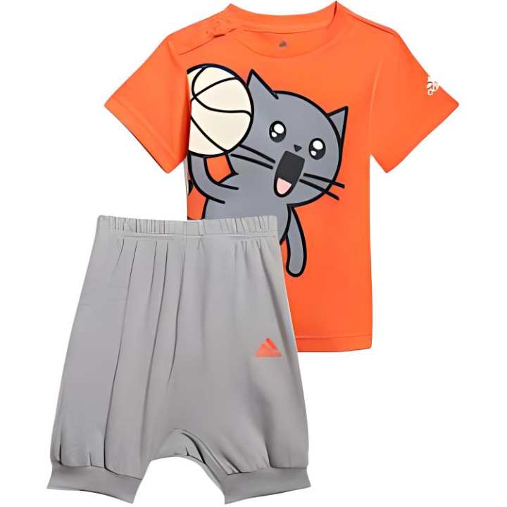 Adidas Adidas Kids Matching Sets Orange Yellow/White/Medium Heather Gray Infant And Toddler