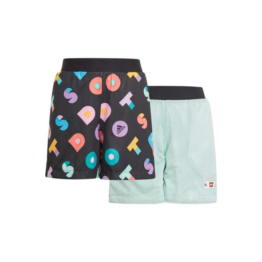 Adidas Adidas x LEGO AEROREADY Shorts Children Aged 3 7 Years Old Black/Clear Mint Green