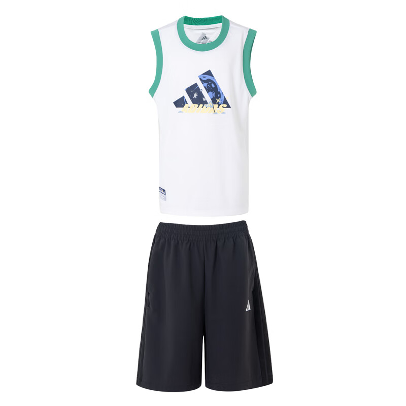 Adidas Adidas Casual Sportswear 2 Piece Set White/Black Teenagers