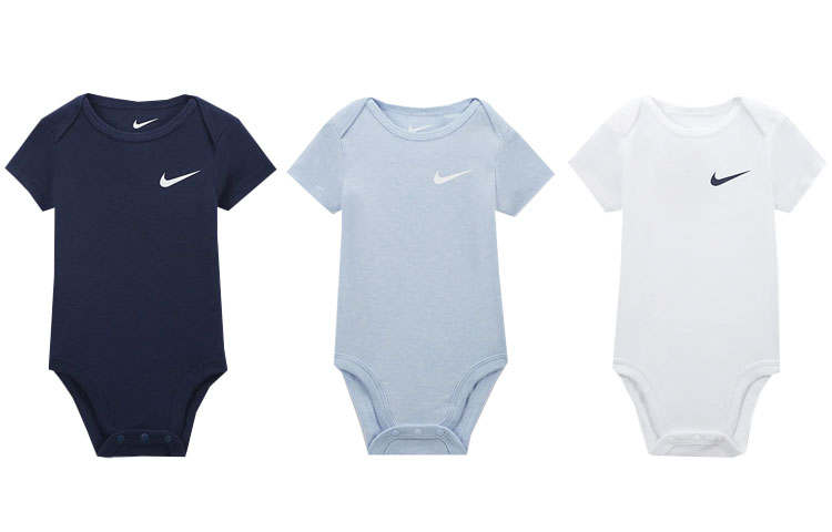Nike Nike Jumpsuit Baby 0 9M 3 Pack Bodysuits 3 Pack Marine Blue+Light Blue+White Infant And Toddler