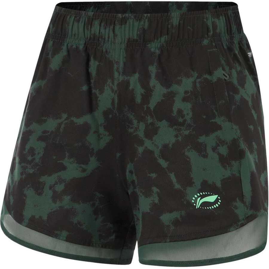 Li-Ning Li Ning Running Collection Sports Shorts Women's Dark Green Black