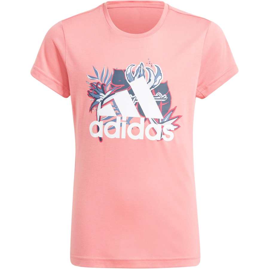 Adidas Adidas T Shirt Rose Red/White Teenagers