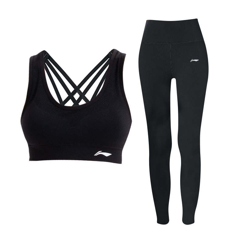 Li-Ning Li Ning Fitness Set Women's Black Tank Top Yoga Pants