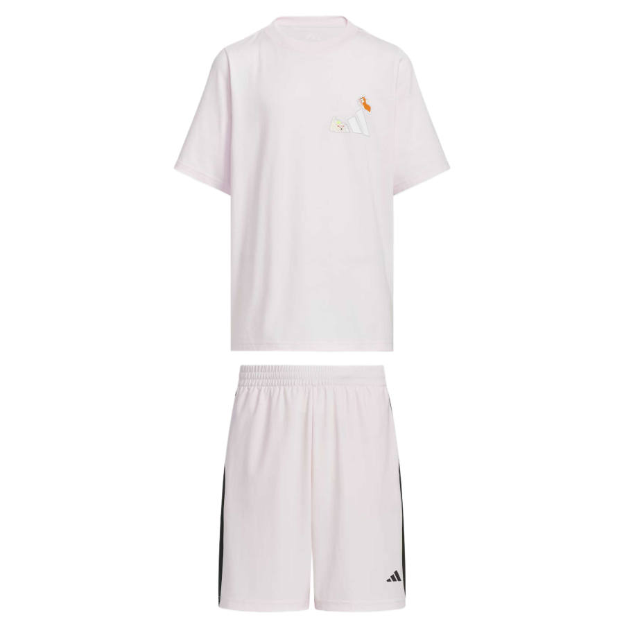 Adidas Adidas Casual Sportswear SHORT SLEEVE TEE SET Pink Children Aged 3 7 Years Old