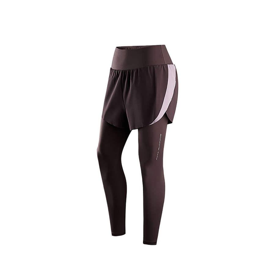 Anta Running Collection Running Pants Women's Chocolate Brown/Dusty Purple