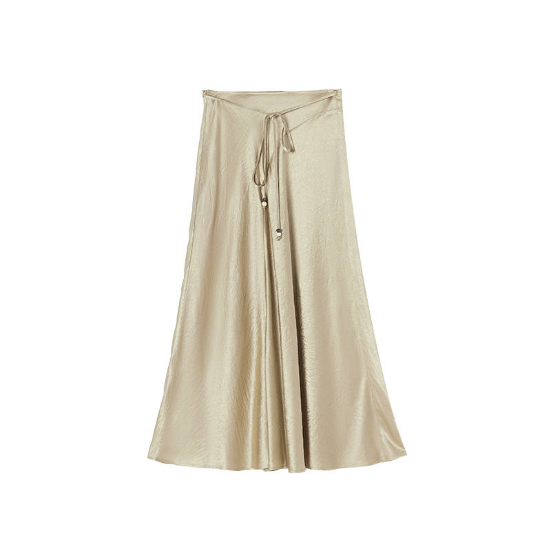 XIANGYING Casual Long Skirt Women's Camel