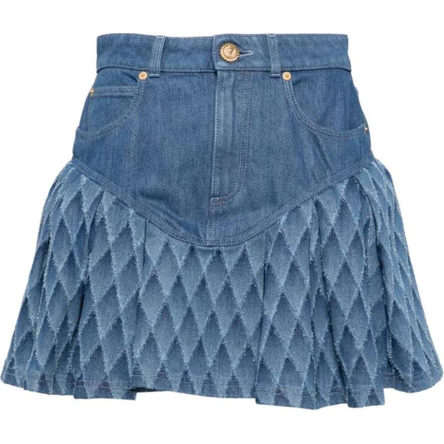 BALMAIN BALMAIN Denim Short Skirts Women's Blue