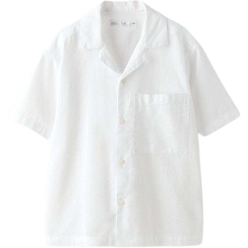 ZARA Solid Color Kids' Top Summer Children Aged 3 7 Years Old White