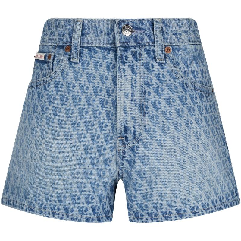 CALVIN KLEIN Denim Shorts Women's Gift Box Set Included Light Blue