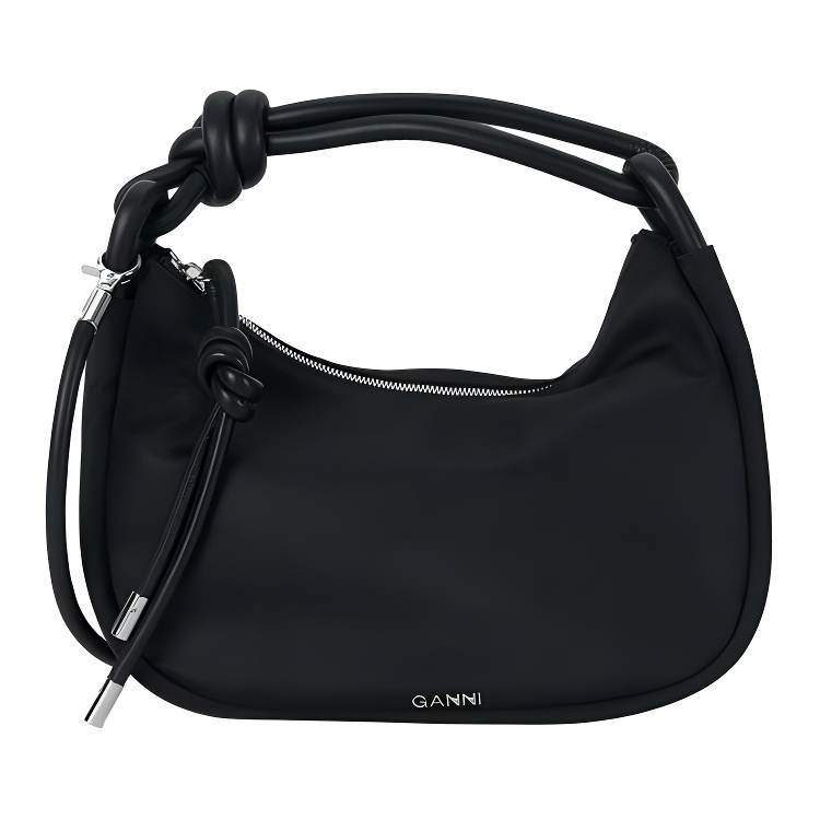 GANNI Nylon Handbag Medium Women's Black