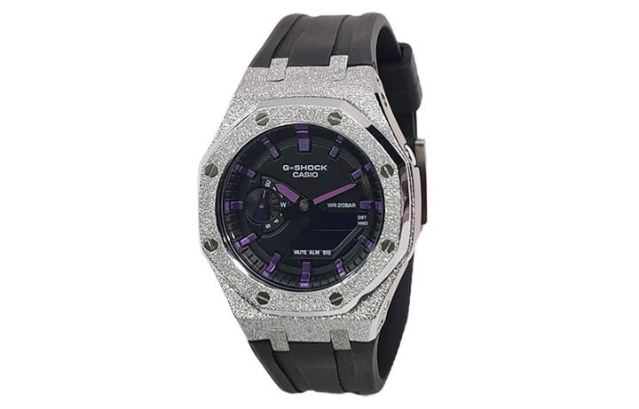 CASIO CASIO Custom Collection Quartz Movement Fluoroelastomer Strap Watch Men's Watches Black Dial