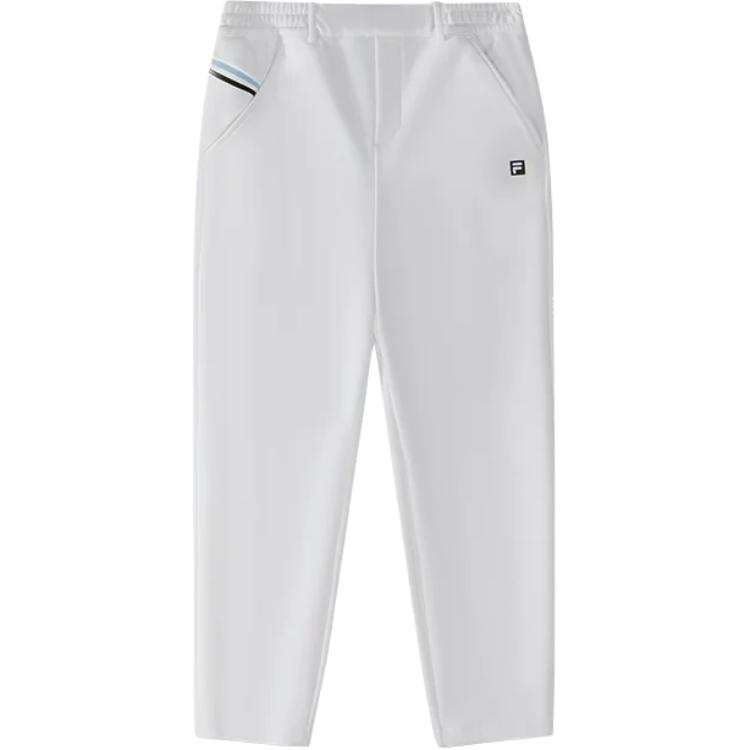 FILA KIDS Knitted Sweatpants GOLF Collection, Minimalist Style Logo Versatile Fleece Lined Thermal Jade White Teenagers