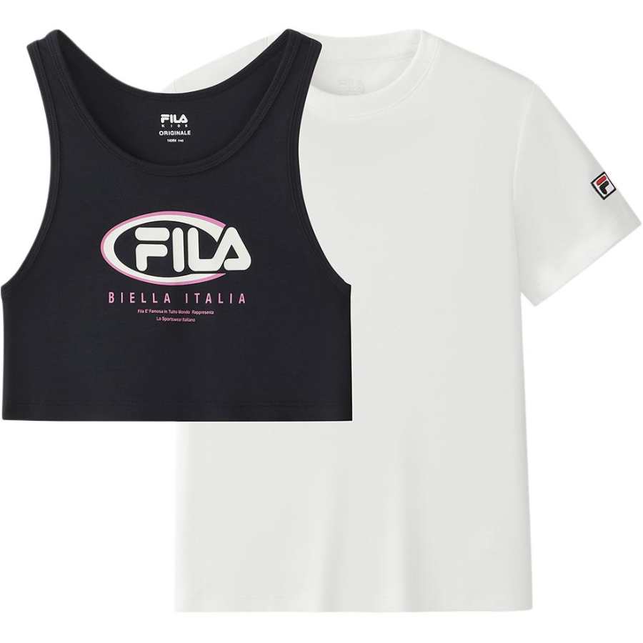 FILA KIDS Casual Sportswear 2 Piece Set Cloud White Teenagers