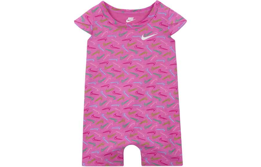 Nike Nike Jumpsuit Swoosh Baby 0 9M Romper Naughty Pink Infant And Toddler